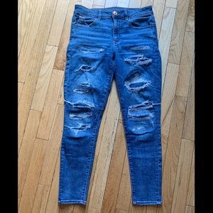 amercain eagle super stretch skinny faux ripped jeans. US size 6